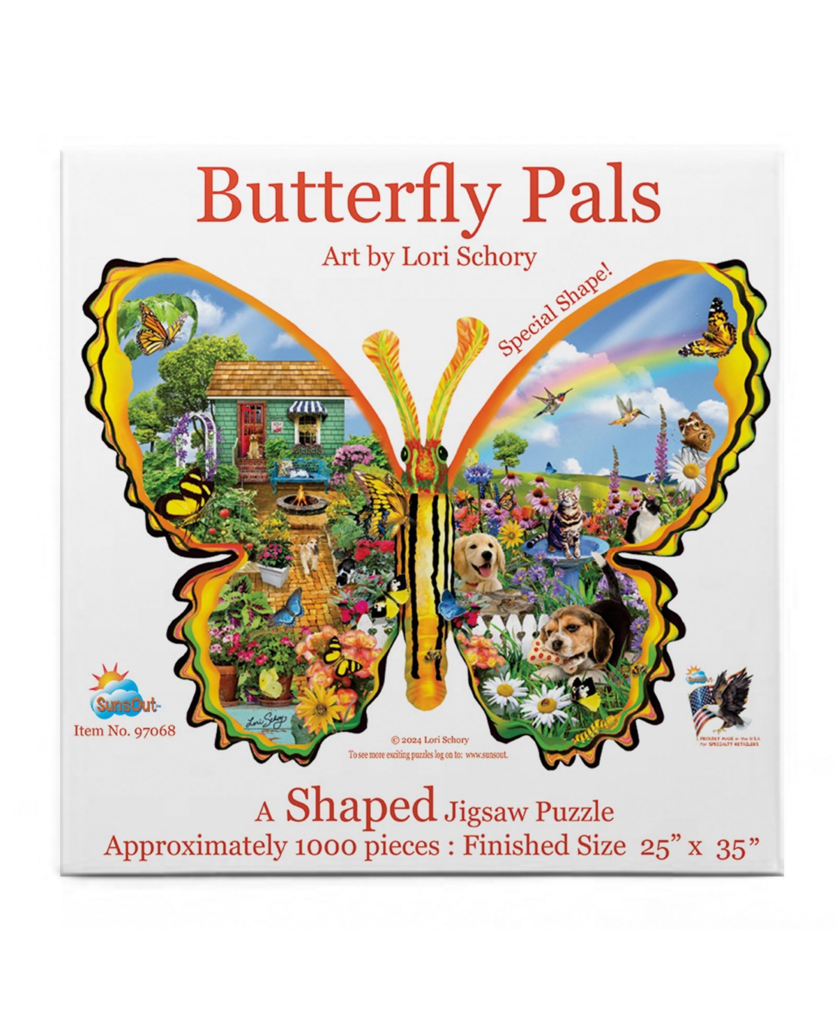 SunsOut Butterfly Pals 1000 piece Jigsaw Puzzle for Adults Special Shape