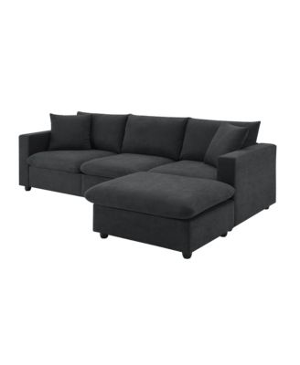  Modern Sectional Sofa, Cloud Couch with Ottoman