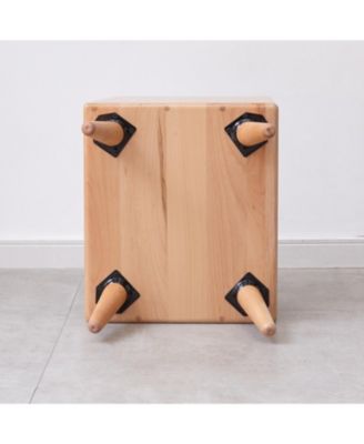 Streamdale European Beechwood Bedside Table Modern, Nordic Storage Cabinet