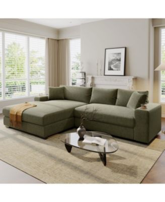 Large Sectional Sofa Thick Cushions Cup Holders and Charging