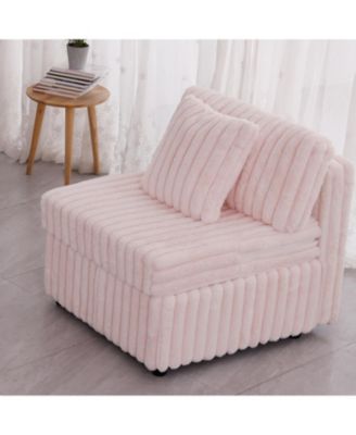 Plush Modular Sofa Single - Light Pink