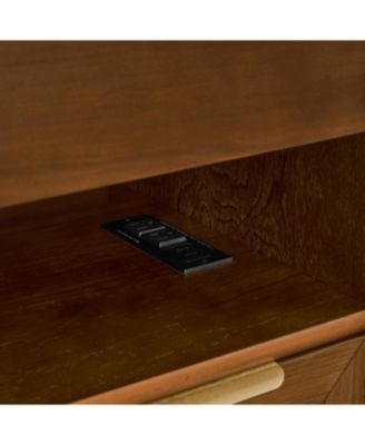 Mid Century Nightstand Charging Station Dark Walnut