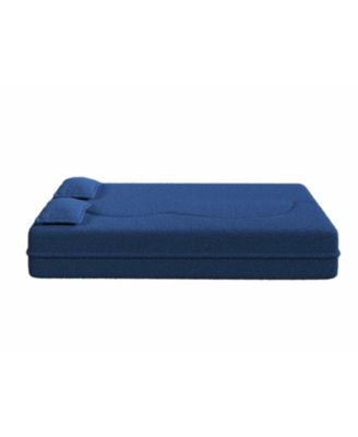 Teddy Fabric Foam Sleeper Sofa Bed with 2 Pillows