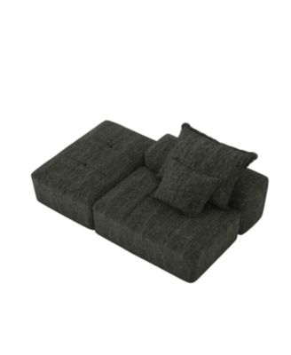 Modern Chenille Modular Sectional Sofa with Pillows