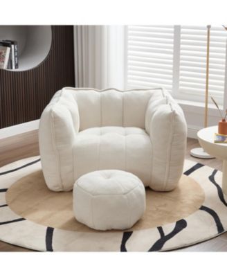 Soft Bean Bag Chair with Footstool