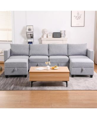 Convertible Modular Sectional Sofa with Storage & Reversible Chaise
