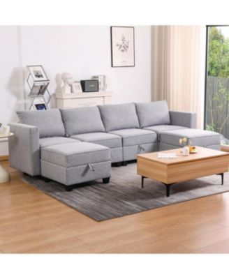 Convertible Modular Sectional Sofa with Storage & Reversible Chaise