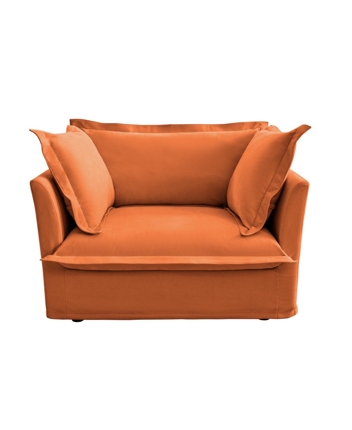 Streamdale Furniture Orange Chenille Slipcovered Armchair with Pillows
