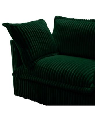 Slipcovered U Shape Sectional Sofa Green Corduroy