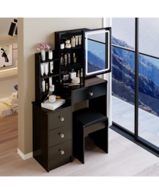 LED Mirror Vanity Table with Stool