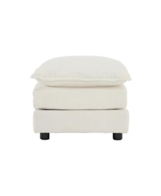 Chenille Ottoman/Footrest - White Chenille