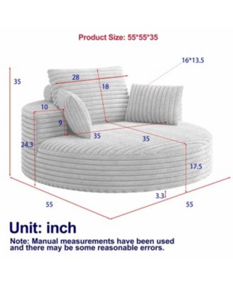 55" Corduroy Swivel Sleeper Chair