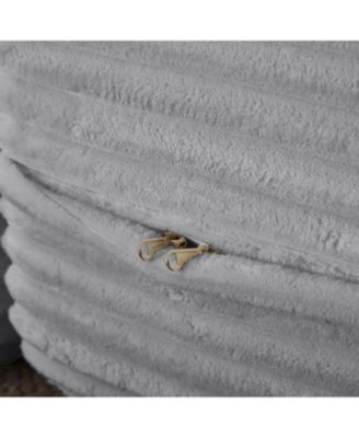  Convertible Corduroy Floor Sofa Bed with Pillows - Light Grey