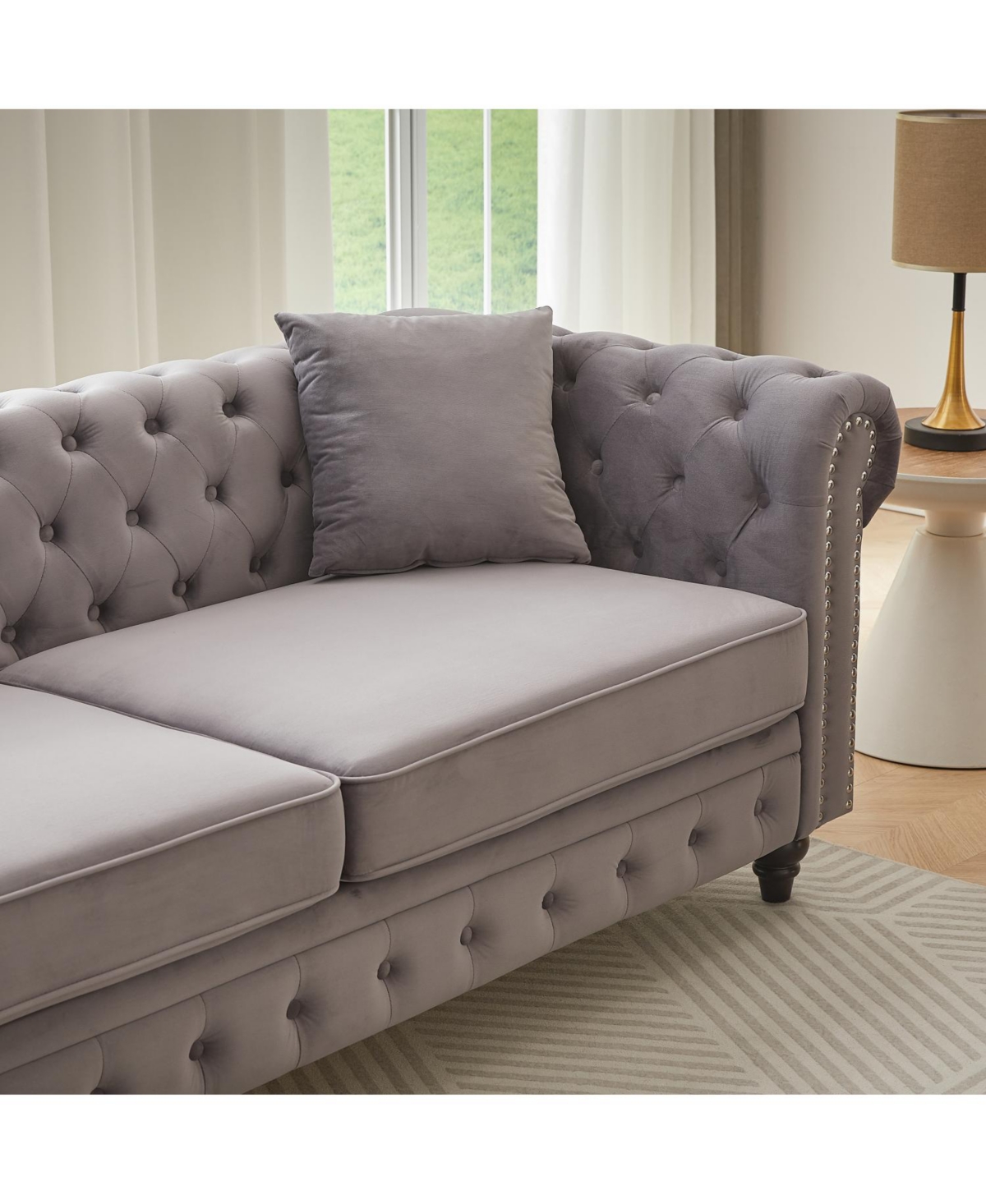 Streamdale Modern 5-Seat Sofa Set, Wood Frame & Feet, 4 Cushions