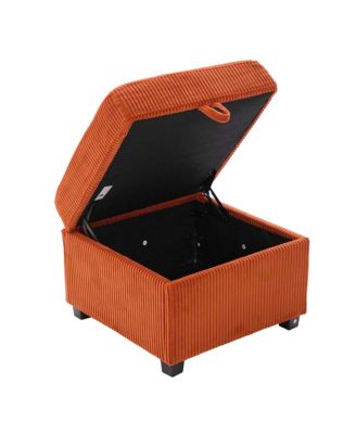 Streamdale L-Shaped Sectional Sofa w/ Storage Ottoman, USB, Cup Holder, Corduroy