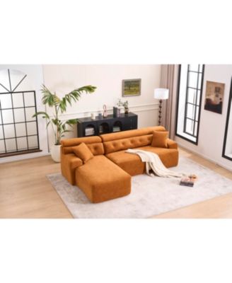 Streamdale Orange Convertible Sectional Sofa, 86"L