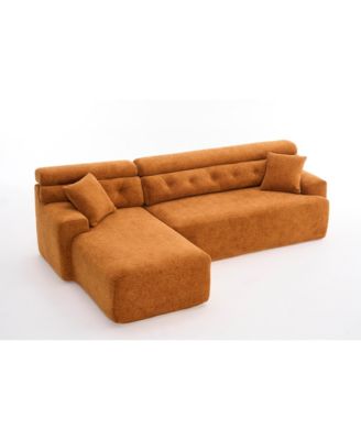 Streamdale Orange Convertible Sectional Sofa, 86"L