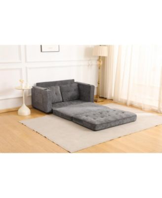55" 3-Fold Sofa Bed - Convertible Futon Couch, Dark Gray