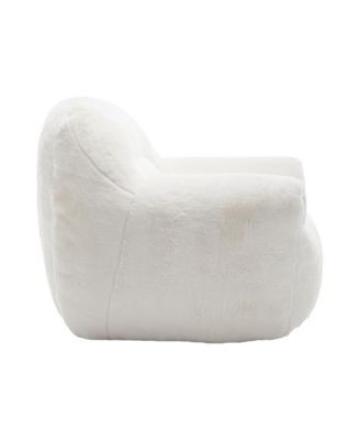 Comfy White Faux Fur Bean Bag Chair Sofa for Adults & Kids