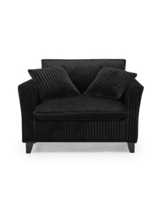 Black Corduroy Tufted Accent Chair