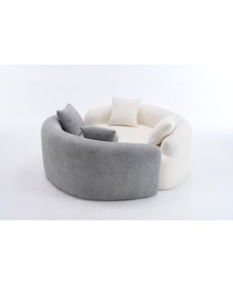 Yin Yang Sofa- Dual Seat Chenille Loveseat - No Assembly