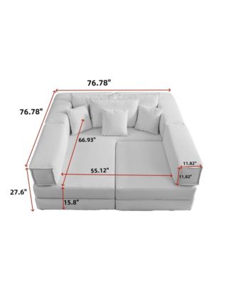 Streamdale Oversized Modular Sectional Sofa Couch Set with 6 Pillows - White