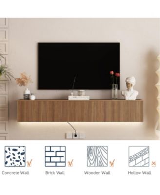 Floating TV Stand, Wall Mounted, LED, 69", for 55-65 Inch TVs