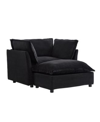  Cozy Black Armchair Sofa with Ottoman