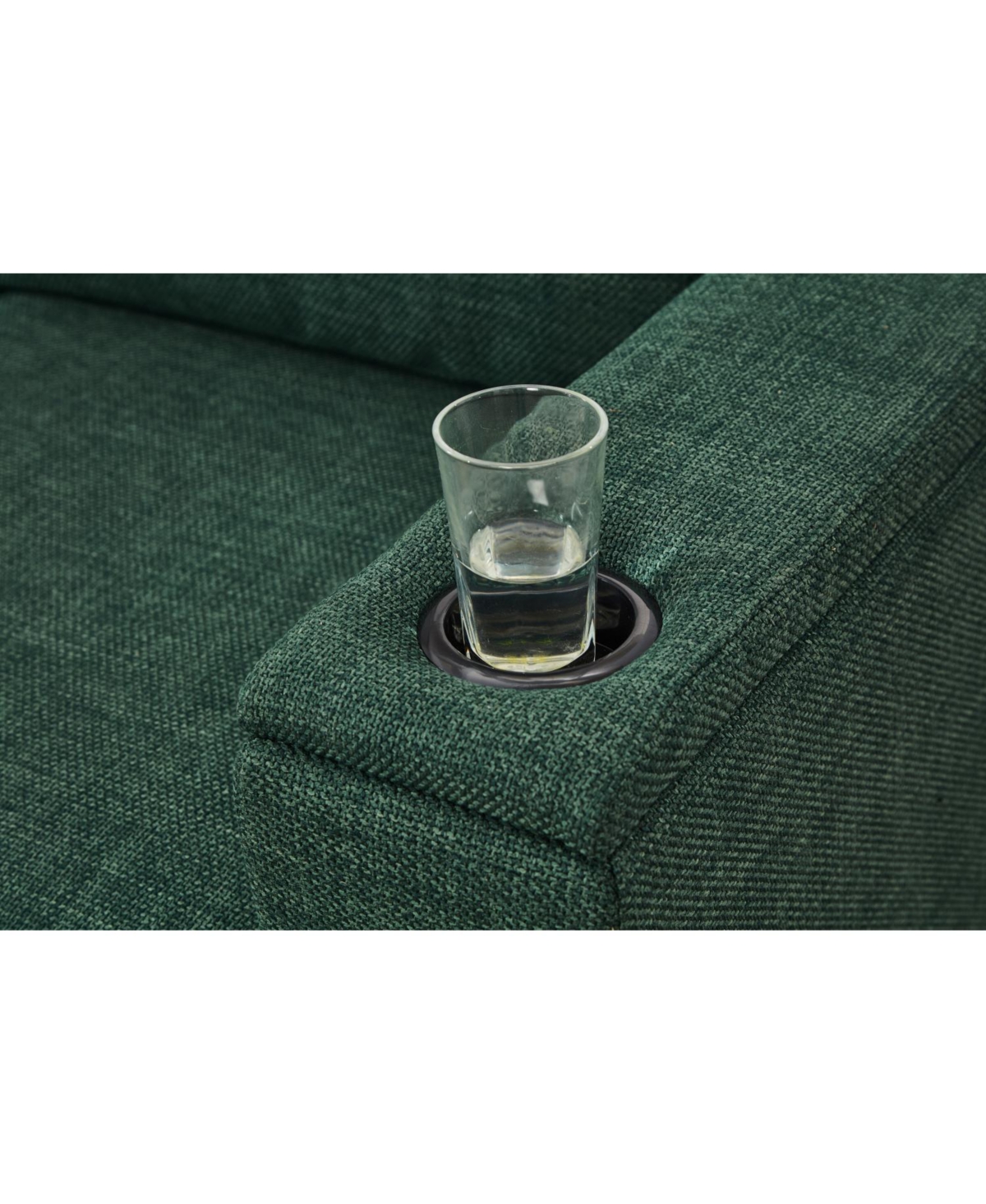 Streamdale Furniture Modern Green Sofa with Cup Holder & Storage
