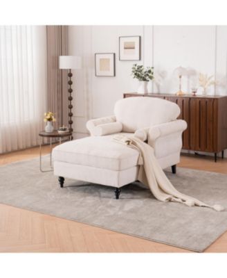 Oversized Chenille Chaise Lounge Sofa Bed