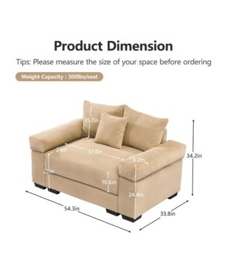 Oversized Cloud Modular Sectional Couch, Soft Corduroy, Camel