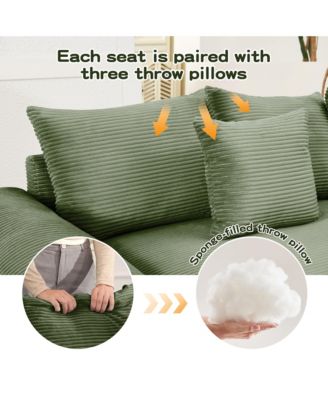 Streamdale Oversized Cloud Modular Sectional Couch, Corduroy, Ottoman, Chaise