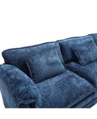  Oversized Sectional Cloud Couch, Modern Chenille L Shape, Ottoman & Memory Foam
