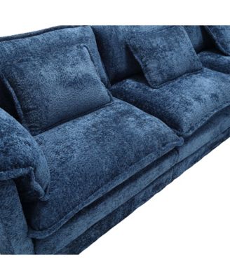  Oversized Sectional Cloud Couch, Modern Chenille L Shape, Ottoman & Memory Foam