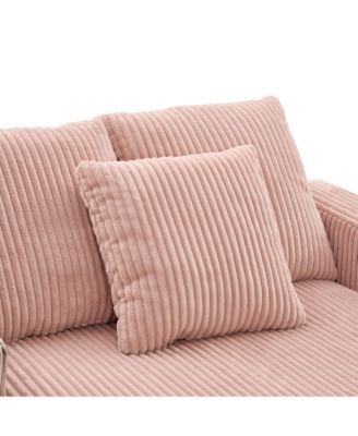 Streamdale Corduroy Oversized Recliner Sofa w/ USB, LED, Cup Holder