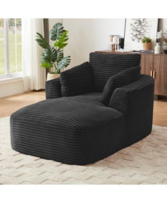 Oversized Corduroy Chaise Lounge Sofa