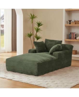 Oversized Corduroy Chaise Lounge Sofa - Comfy Sleeper Couch