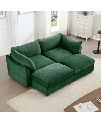 2-Seat Sofa w/Ottomans & Storage