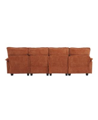 106" U-Shape Sectional Sofa Cloud Couch, Chenille, Ottoman & Pillows