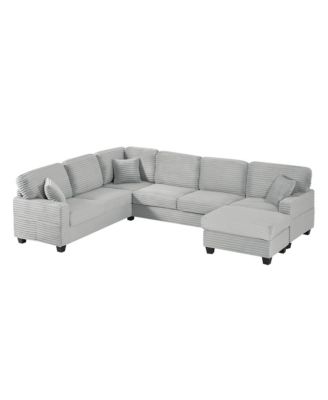 Streamdale U-Shaped Sectional Sofa with Ottoman & Storage Pockets