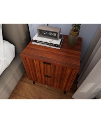Wooden Nightstand with 2 Drawers