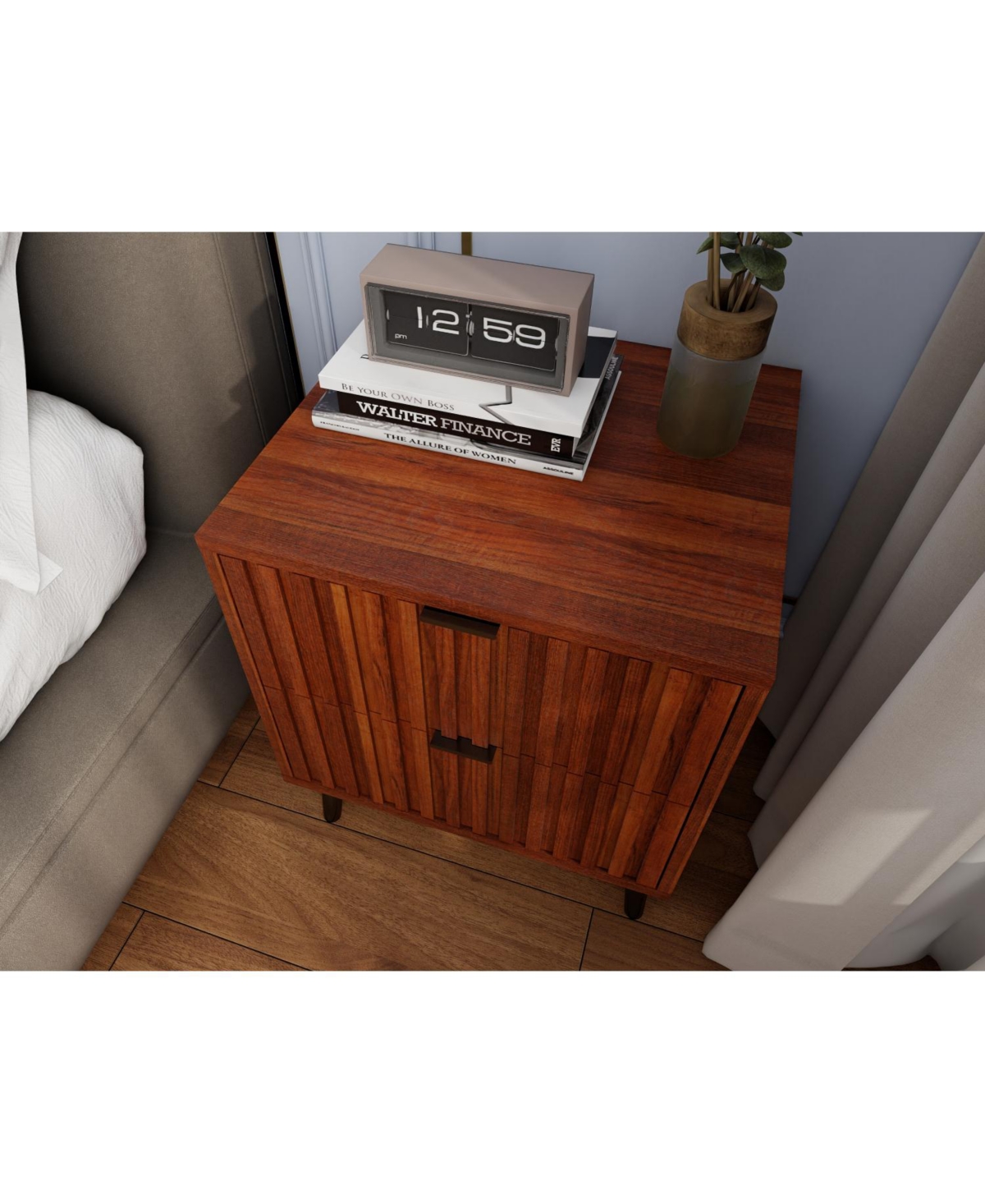 Streamdale Furniture Wooden Nightstand with 2 Drawers