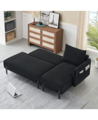 Corduroy Sofa w/ Pillows - 79.5" - Apartment, Office, Living Room