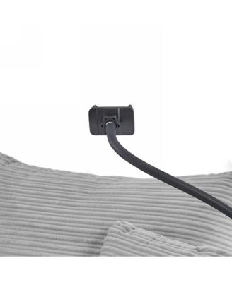 Modern 3-Seater Sectional Sofa w/ Storage, Ottomans, USB, Cup Holders - Grey