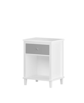 Wooden Nightstand - Gray/Silver Handle