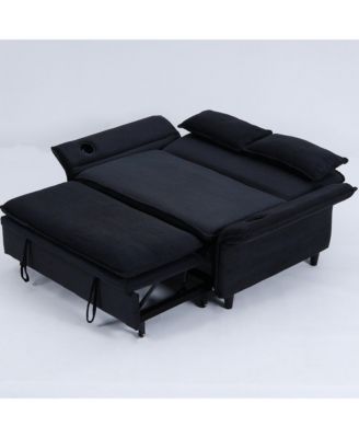 Striped Sofa Bed - Adjustable Arms & Back - 65.74 Inch