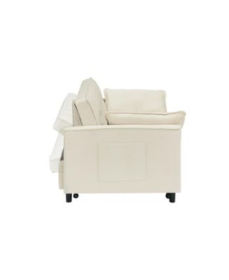 Modern Velvet Sleeper Sofa with Pillows & Pockets