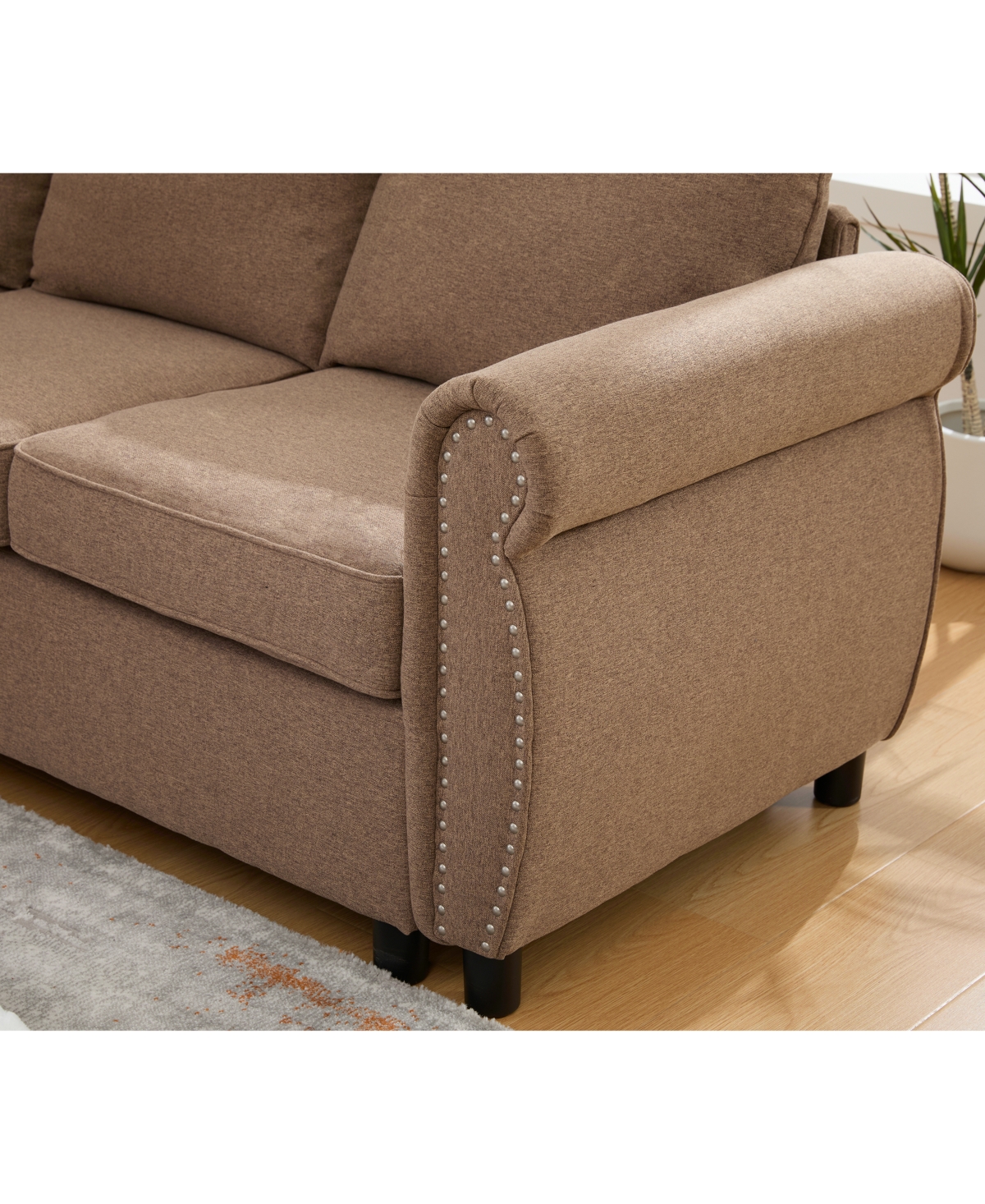 Streamdale Furniture Sleeper Sofa Bed, Pull Out Couch, L Shaped Sectional, 104" Large, Brown