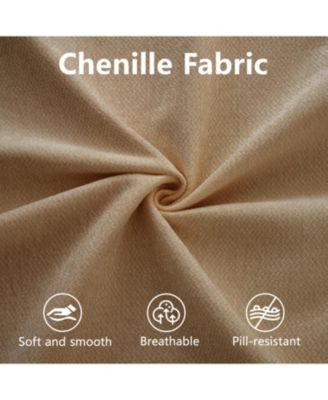 Streamdale Camel Chenille Sofa with Storage Ottoman, L-Shaped 3-Seater Couch