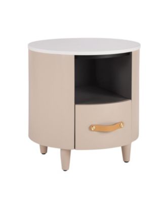 + 1 Pc. + Wood + Drawer & Shelf + Nightstand/End Table